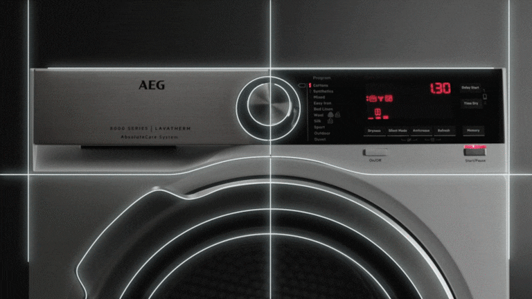 En animationsfilm viser det digitale betjeningspanels symmetri