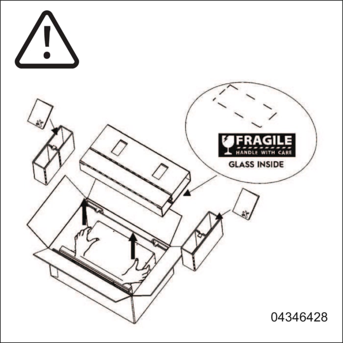 unbox carefully - glass inside
