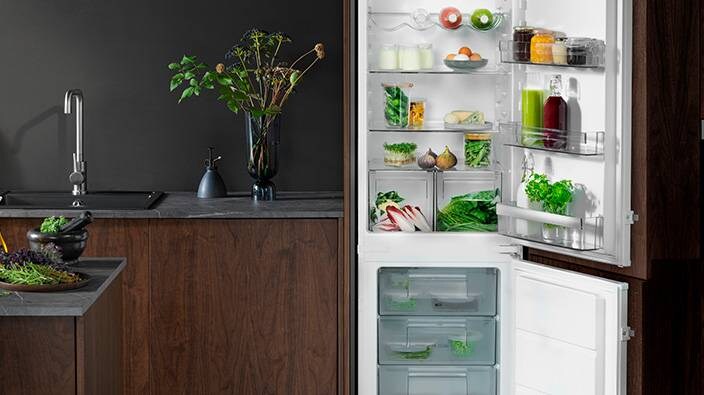 Køleskab/fryser med åben dør